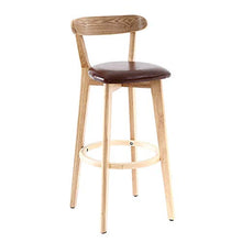 YS Sedia Sedia da Bar in Legno, Seduta in Legno Massello Sedia da Cucina per Colazione Sedia da Banco Cuscino in Pu Mobili Adatto per la Famiglia Milk Tea Cafe,Rosso