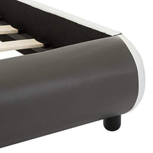 Tidyard Struttura Letto Singolo/Matrimoniale Moderno a Doghe con LED Rivestimento in Similpelle,Letto a Doghe,160x200 cm,Antracite