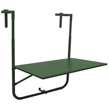 Ambiance Tavolo da balcone, 60 x 40 cm, colore verde, piano del tavolo pieghevole e regolabile in 4 posizioni, altezza regolabile in 4 posizioni