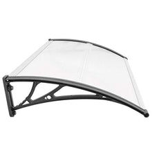 PrimeMatik - Pensilina 100x60cm in policarbonato per Porta o Finestra per Esterno Nero