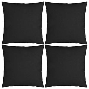 Buyounger Cuscini Decorativi 4 pz Neri 40x40 cm in Tessuto