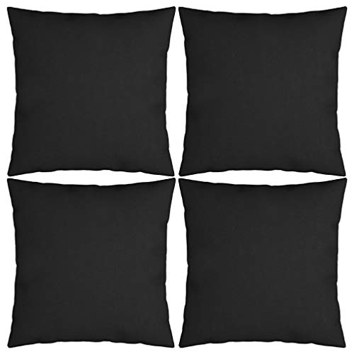 vidaXL Cuscini Decorativi 4 pz Neri 40x40 cm in Tessuto