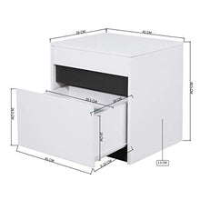 Comodino moderno con cassetto profondo spazioso spazio di archiviazione compatto comodino per camera da letto, ufficio, soggiorno, elegante armadio 45 x 39 x 49,5 cm