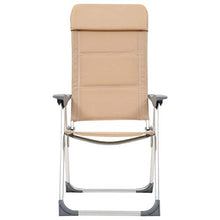 Festnight 2 pz Sedie da Campeggio Pieghevoli Crema in Alluminio,Sedie da Giardino Pieghevoli Reclinabili,Poltrone da Giardino Pieghevoli Reclinabili,Poltrone da Campeggio Pieghevoli 58x69x111cm
