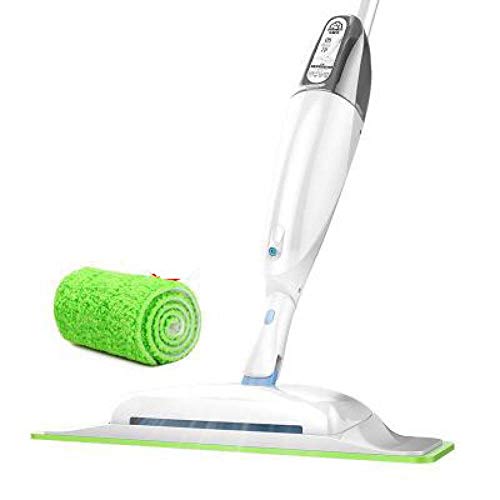 WAMSY Mop Scopa per Mop 2 in 1 Spray con Cuscinetti Riutilizzabili in Microfibra Mop Manico A 360 ° per La Pulizia del Pavimento in Piastrelle di Legno per La Casa
