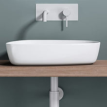 doporro Lavabo da Appoggio, Lavandino Bagno51.1X38.7X12cm, Lavabo da Minerale Fuso Colossum806, Bianco lucido