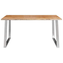 vidaXL Legno Massello d'Acacia Tavolo da Pranzo Interni Stile Industriale Bordi Vivi Arredo Cucina Tavola 160x80x75 cm Telaio in Acciaio Inox