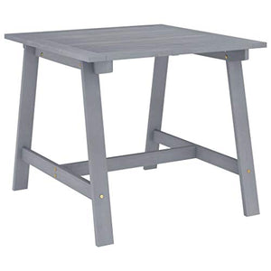 FAMIROSA Set Pranzo da Giardino 5 pz in Legno Massello di Acacia Grigio-7853