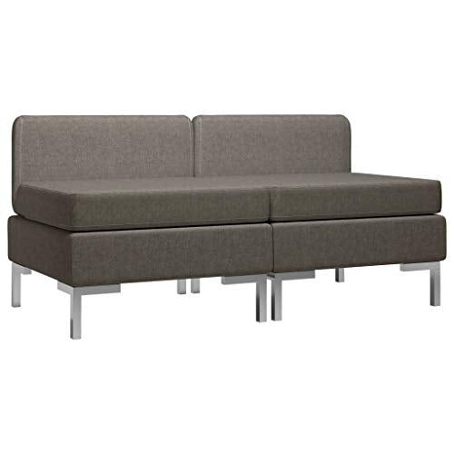 Goliraya Set Divano 2 pz in Tessuto Grigio Scuro/Nero/Grigio Talpa,Divano Modulare Moderno con 2 Posti in Tessuto,Divano per Soggiorno Moderno,Divano 2 Posti in Tessuto,Divani Soggiorno Moderni