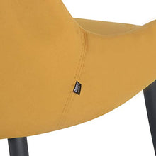 Damiware Bella - Sedia di design, per soggiorno, sala da pranzo, ufficio, con rivestimento in tessuto, colore: giallo ocra