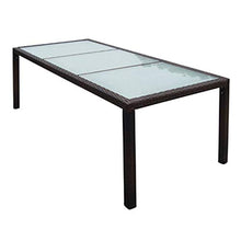 Festnight- Tavolo da Pranzo per Giardino in Polyrattan, Tavolo da Esterno 190x90x75 cm Marrone