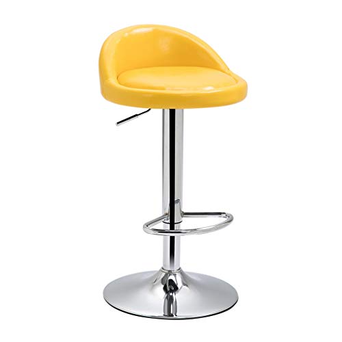 ZHJING Seggiola da Bar Sgabelli da Bar Sgabelli da Bar Sgabelli da Bar Ad Altezza Regolabile for Cucine Sgabello Girevole da Bar Sgabello Alto da Bar (Color : Yellow)