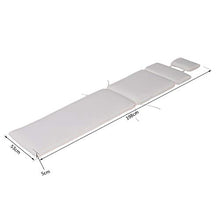miozzi Cuscino per Sdraio Lettino Prendisole da Giardino Bianco Crema 198x53x5 cm