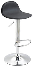 CLP Sgabello Design Lana V2 in Similpelle I Sedia Sgabello Cucina con Poggiapiedi E Schienale Girevole E Regolabile 58-79CM, Colore:Nero, Colore del Telaio:Cromo