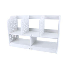 CHHD Scaffale per Libri da scrivania, 2 Livelli freestanding scrivania Decorata da scrivania Organizer scaffale scaffale Bianco scaffale in Legno Fai da Te Libro per CD stazionario Cont