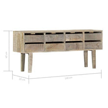 vidaXL Massello di Mango Credenza Rustica con 8 Cassetti Armadietto Decorativa Robusta Stabile Mobiletto Madia Cassettiera in MDF
