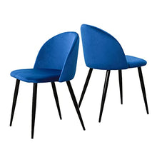 OFCASA Set di 2 sedie da pranzo in velluto verde con schienale imbottito e gambe in metallo nero, sedia per soggiorno, ufficio, sala ristorante