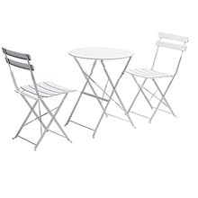LHY Sedie da Tavolo Pieghevoli per Balcone, Patio, Balcone, Set bistrot 3 Pezzi, 2 sedie e 1 Tavolo, Acciaio Premium, Facile da Piegare, Cortile, Giardino (Bianco)