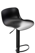 CLP Set 2 Sgabelli Bar Almada in Polipropilene I Coppia Sedie Alte Bancone Girevoli Regolabili 57-78 CM, Colore:Nero