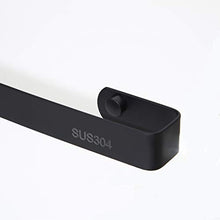 Sikiwind - Portasciugamani da parete in acciaio inox, con 1 braccio, 50 cm, colore: Nero