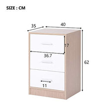 H-CAR Cassettiera Cassettiera Camera da Letto 3 Cassetti Comodino Bianco Comodino in Legno Armadio Organizer per Camera da Letto Bagno Soggiorno