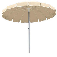 BAKAJI Ombrellone da Mare Spiaggia Giardino Diametro 220 cm con Palo in Alluminio 32mm Struttura a 16 Stecche in Fibra di Vetro e Rivestimento in Tessuto Poliestere 200g Anti UV Colore Beige