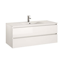 Allibert - Set mobili da bagno premontati, colore: bianco lucido, con sistema Softclose