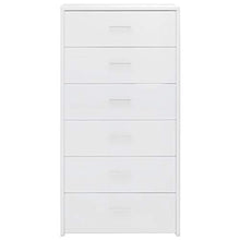 FAMIROSA Credenza con 6 Cassetti Bianco Lucido 50x34x96 cm in Truciolato