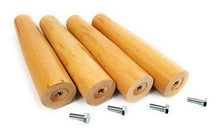 Viglietti Set di 4 Pezzi Piedi Faggio con Bulloni per Reti a Doghe in Legno, H 40 cm