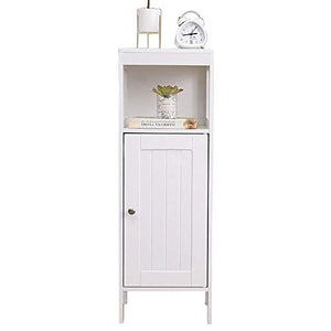 Etnicart - Mobiletto Bagno Salvaspazio Ingresso Soggiorno Camera Legno Bianco Mdf 30x30x89 Armadietto Multiuso Arredo Bagno 2 Ripiani ed 1 Sportello Ufficio Contenitore antimuffa-