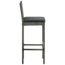 vidaXL Set da Bar da Giardino 5 pz con Cuscini in Polyrattan Grigio