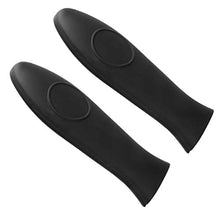 Cabilock 2 Pezzi in Silicone Copri Manico per Padelle Manici Resistenti al Calore per Padelle Bistecchiere Padelle in Ghisa (Nero)