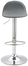 CLP Sgabello Design Lana V2 in Similpelle I Sedia Sgabello Cucina con Poggiapiedi E Schienale Girevole E Regolabile 58-79CM, Colore:Grigio, Colore del Telaio:Cromo
