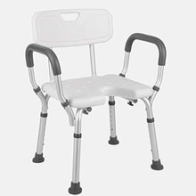 LXLAMP Sgabello Appollaiato con Braccioli Neri E Braccioli A Forma di U/Doccia/Sgabello/può Sostenere Fino A 150 kg/Bianco Sgabello per Bagno Sgabello Contenitore Bagno