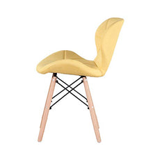 GroBKau - Set di 4 sedie imbottite in tessuto, stile moderno, per soggiorno, sala da pranzo, cucina Giallo