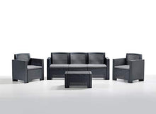 Bica 9028.4 Set Alabama 3 Salottini 120x70x70 cm, Antracite, 338x155x79 cm