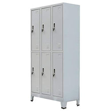 FAMIROSA Armadio con 6 Armadietti in Acciaio 90x45x180 cm Grigio