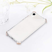 Robinsoni Cover Compatibile con iPhone XR Clear Silicone Transparent Cover Airbag a Quattro Angoli AntiGraffio Antiurto Protactive Cover Ultra Sottile Morbido Bumper Resistente Case Oro Rosa