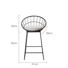 ZYCW Sgabelli da Bar, Alta Sedia da Cucina Stile Industriale Rivestimento Gambe in Metallo con Schienale, per Cucina Soggiorno e Ristorante (Black,65cm)