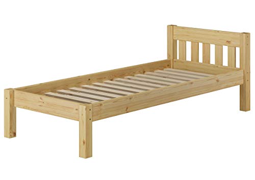 Erst-Holz Robusto Letto Classico in Pino massello Laccato per Materasso 90x200 con doghe rigide 60.38-09
