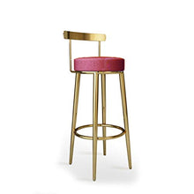Sgabello da bar Comodo seggiolone da casa in Acciaio Inox Sgabello Back Counter Multicolor Traspirante (Color : Pink, Size : 75cm)