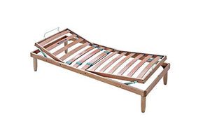 Evergreenweb - Rete Singola 80x195 a Doghe in Legno Naturale Faggio Alzata Manuale ALZA Testa e Piedi Pieghevole Ortopedica Base Letto o Materasso con Regolatori Rigidità 4 Gambe Smontabili, Offerta