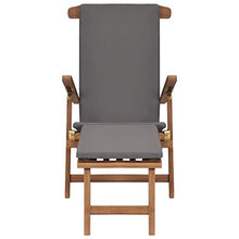 Festnight Sedia a Sdraio con Cuscino Lettino Prendisole Pieghevole Portatile da Giardino Esterno in Massello di Teak 152 x 60 x 92 cm