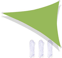 Vela Ombreggiante,Triangolo Tenda Parasole, Poliestere Antistrappo con Protezione Contro Il Sole 95% UV per Giardino Esterno Patio Party con Corda Libera (5x5x5m,Verde)