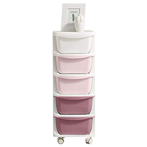 Comodini Comodino Fibbia -spargimento 5 cassetti Longitudinalmente divisi Storage Area Plastica Camera da letto Storage Box FANJIANI (Colore: B)