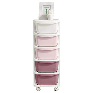 Comodini Comodino Fibbia -spargimento 5 cassetti Longitudinalmente divisi Storage Area Plastica Camera da letto Storage Box FANJIANI (Colore: B)