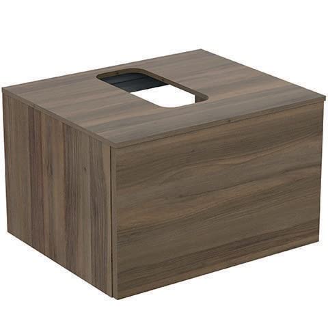 Mobiletto Vanity Adapto Standard Ideale per lavabi Strada II, Incasso Centrale, 1 Estraibile, 600mm, colorazione: Noce Decor - U8594FW