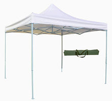 Gazebo pieghevole richiudibile telescopico 3x3 m. telo bianco per mercato fiera manifestazioni sagra campeggio giardino telo plastificato impermeabile anti pioggia