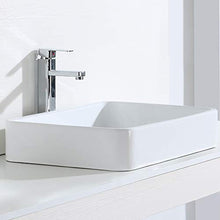 Eridanus Serie Nevada, Lavabo di Ceramica Bianco Lusso Lavandino Lavello Lavamano Lavabo da Appoggio Rettangolare Quadrato Bacinella Lavandino Lavello per Bagno Casa Bidet Lavabo