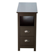 Q-HL Comodino Tavolino retrò Comodino con 2 Cassetti Divano Tavolino Robusto Notturno Stand Gabinetto Facile Assemblaggio per Soggiorno Ufficio Camera da Letto, Marrone